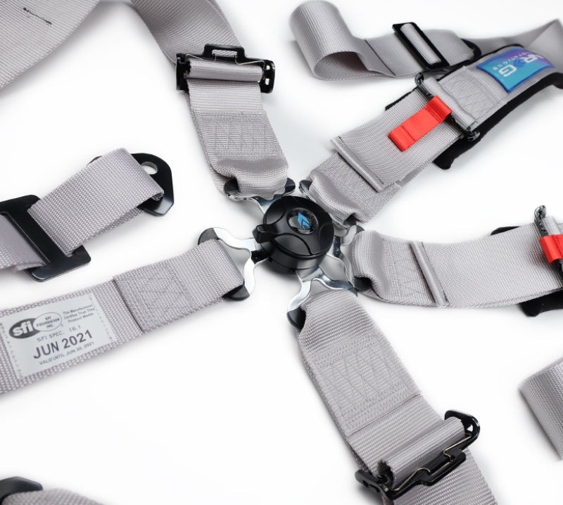 NRG SBH-B6PCSL 5PT 3in. Seat Belt Harness / Cam Lock - Silver