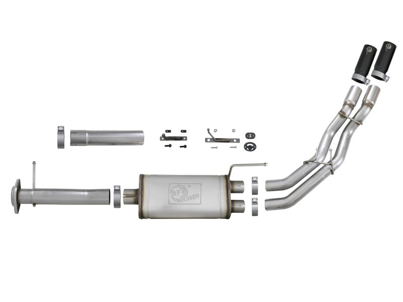 AFE 49-43078-B Series Exht 3in SS Middle Side Exit CB w/ Black Tips 11-14 fits