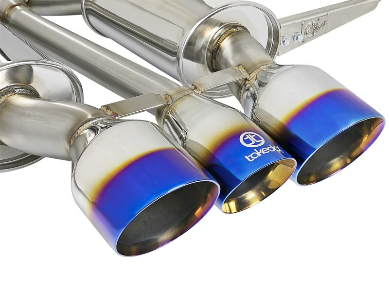 AFE 49-36616-L  3in 304 SS Cat-Back Exhaust w/ Blue Flame Tips 2017+ fits Honda