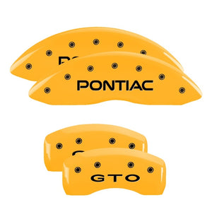 MGP 18029SGTOYL 4 Caliper Covers Engraved Front fits Pontiac Rear Gto Yellow Fin