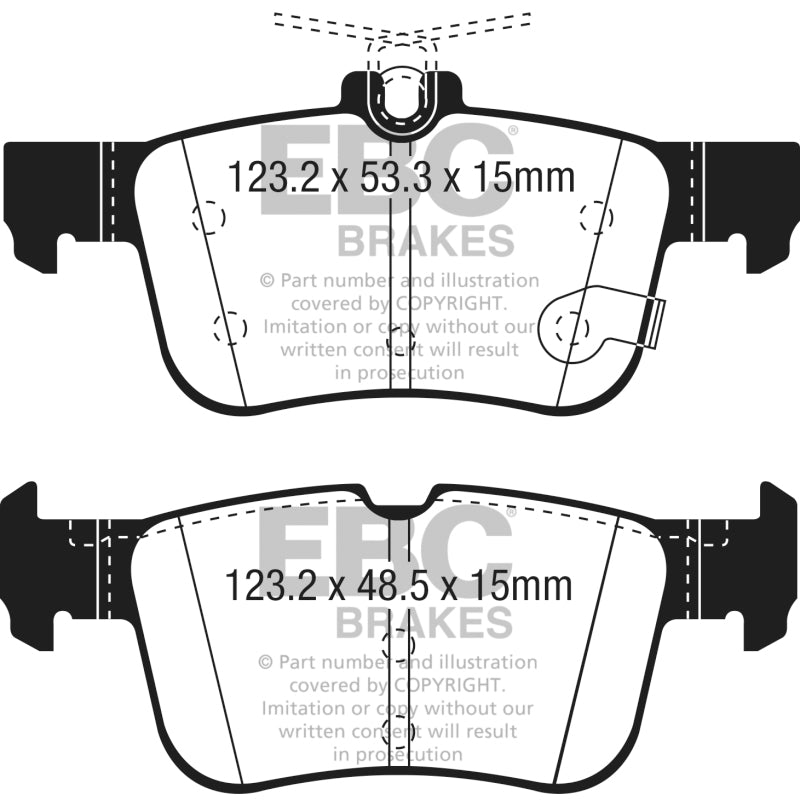 EBC DP23059 2013+ fits Lincoln MKZ 2.0L Hybrid Greenstuff Rear Brake Pads