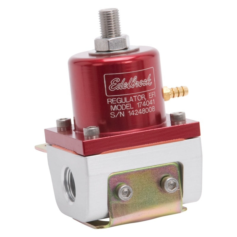 Edelbrock 174041 Fuel Pressure Regulator EFI 180 GPH 35-90 PSI -6 In/Out -6 Return Red/Clear
