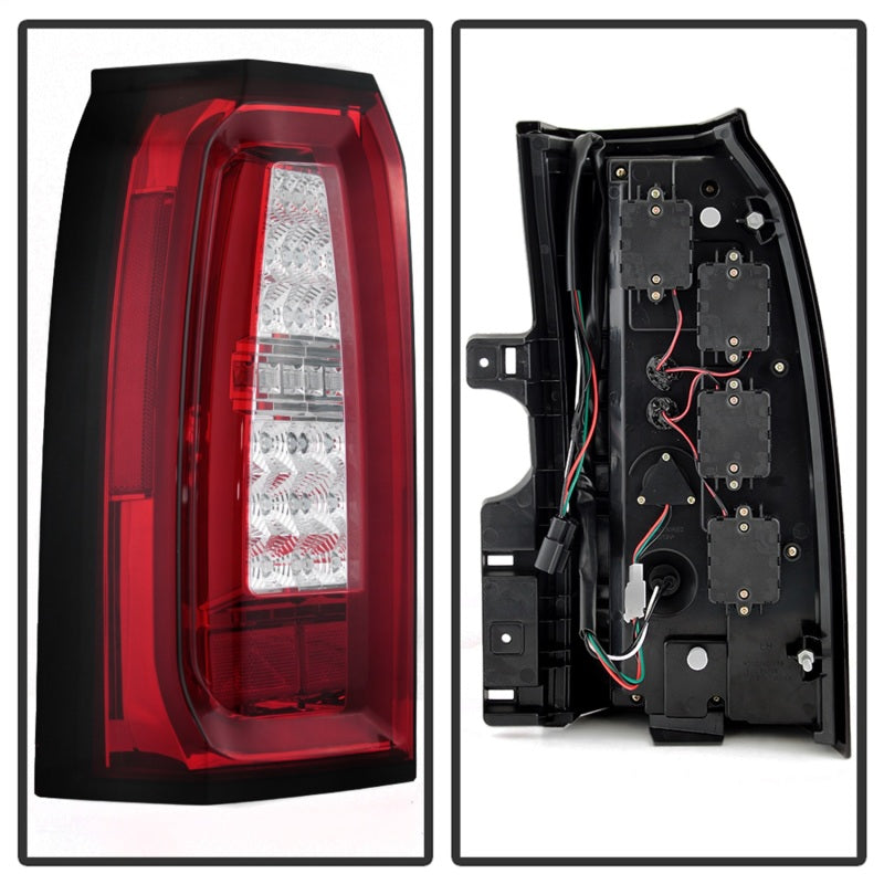 Spyder 5085085 fits Chevy 15-17 Tahoe / Suburban LED Tail Lights - Red Clear (A