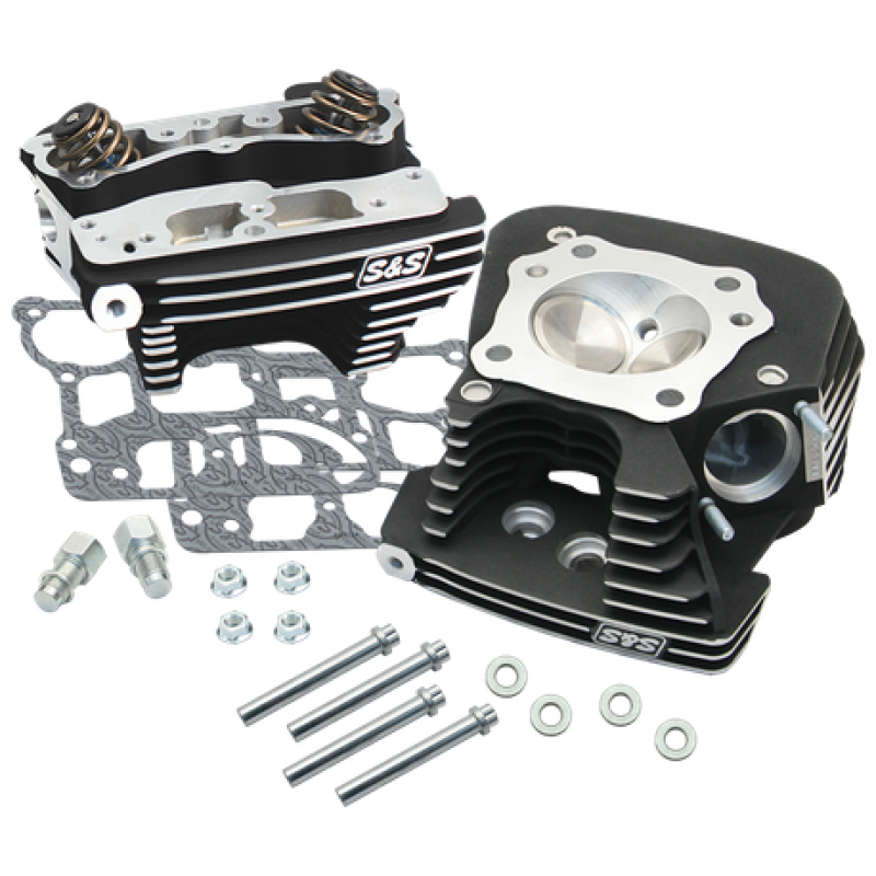 S&S 106-3233 Cycle 08-16 Touring Super Stock 79cc Cylinder Head Kit - Wrinkle Bl