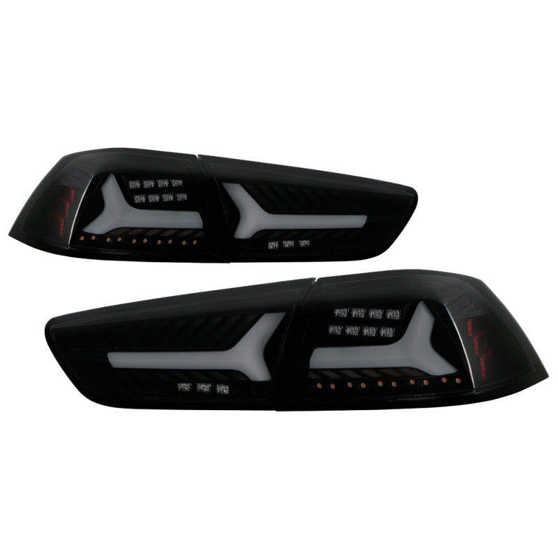 Spyder 5088147 fits Mitsubishi 08-14 Lancer/Evolution X V2 LED Tail Lights - Bl