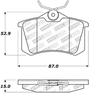 Stoptech 308.034 02-08 Audi A4 Quattro / 2/99-02 Audi S4 Street Touring Rear Brake Pads