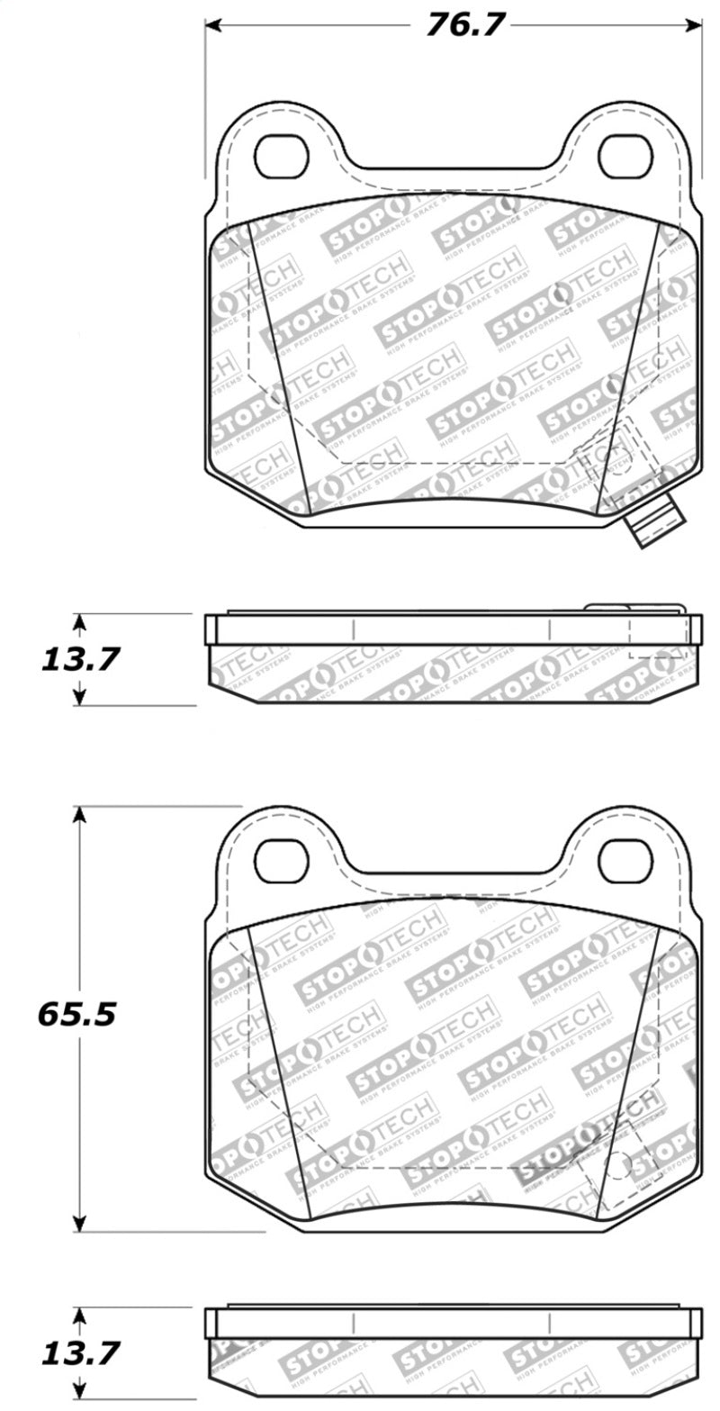 Stoptech 309.0961 Performance ST-22 2-Piston Rear Caliper Brake Pads
