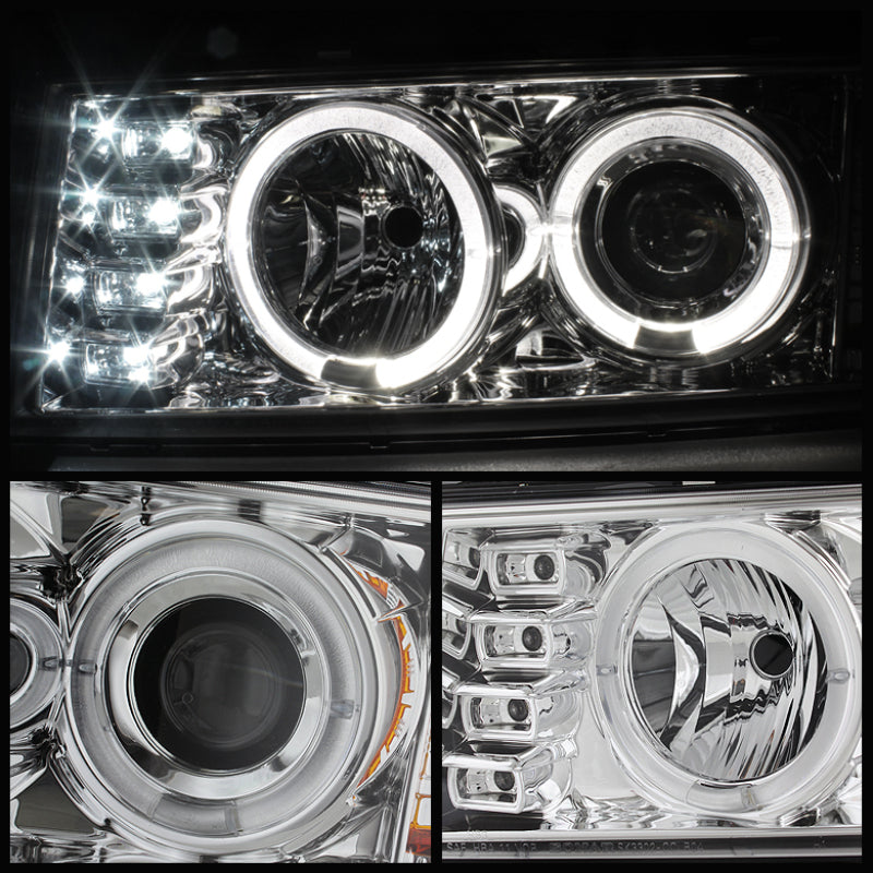 Spyder 5074157 fits Chevy 04-12 Colorado Projector Headlights Halogen- LED Halo