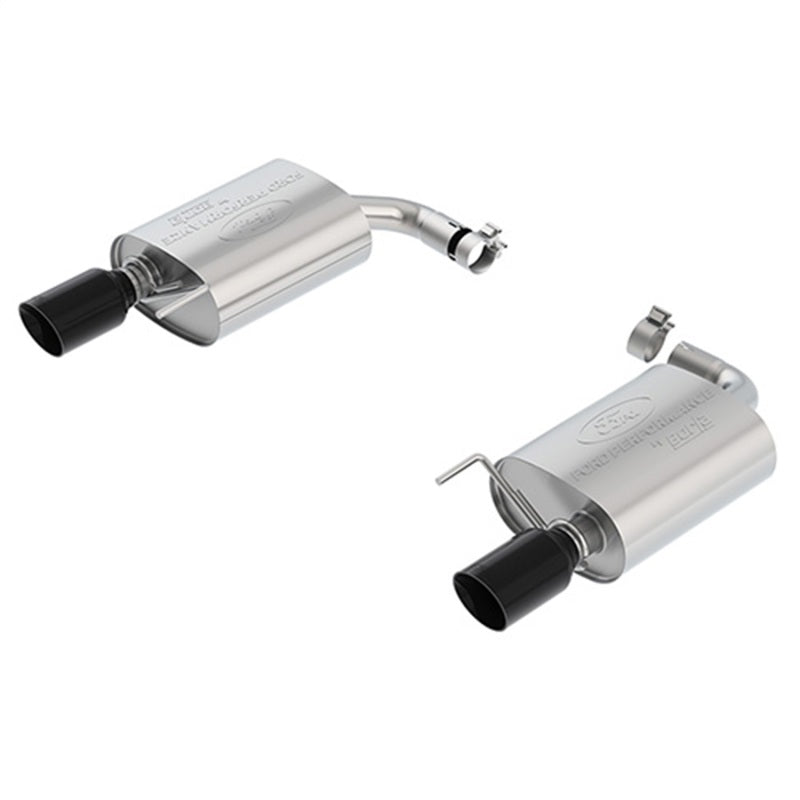 fits Ford 18-19 Racing M-5230-M8TBA fits Ford 18-19 Mustang GT 5.0L Touring Muffler Kit w/ Black Chrome Exhaust Tips