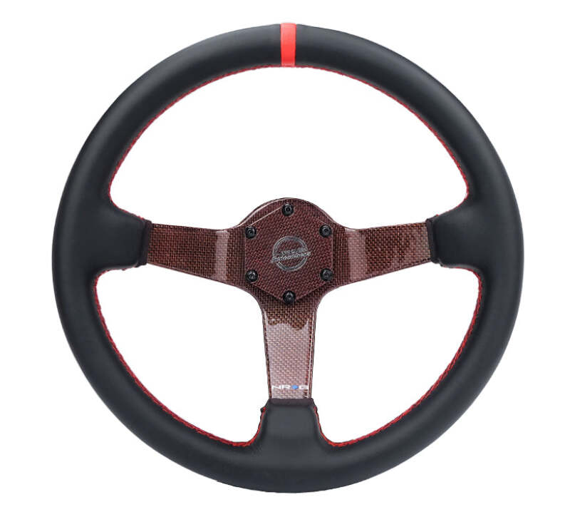 NRG RST-036CF-RD RST-036CF-RD Carbon Fiber Steering Wheel 350mm 3in Deep Red