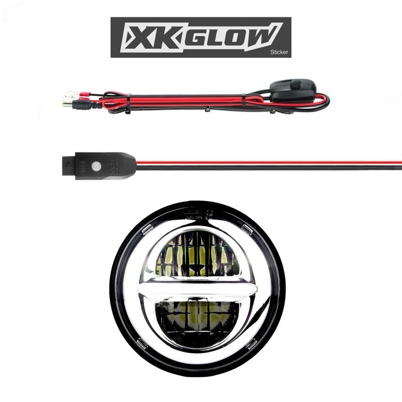 XK XK-5IN-KIT-W Glow Chrome Bezel 5.75in XKchrome LED headlight