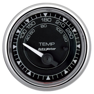 AutoMeter 9737 AutoMeter Chrono 2-1/16in 250 Degree Temperature Electric Gauge - Chrome