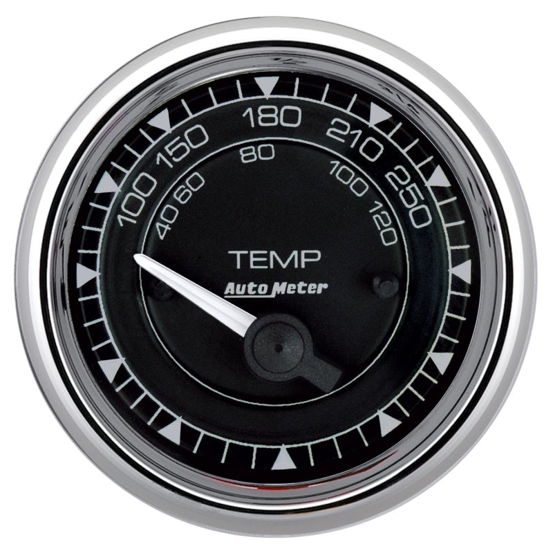 AutoMeter 9737 AutoMeter Chrono 2-1/16in 250 Degree Temperature Electric Gauge - Chrome