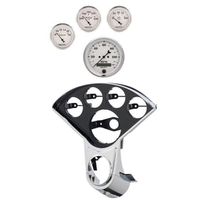 AutoMeter 2208-08 Autometer Old Tyme White Direct Fit Dash Kit 55-59 fits Chevy Truck (1 x 3-3/8in. / 4 x 2-1/16in.)