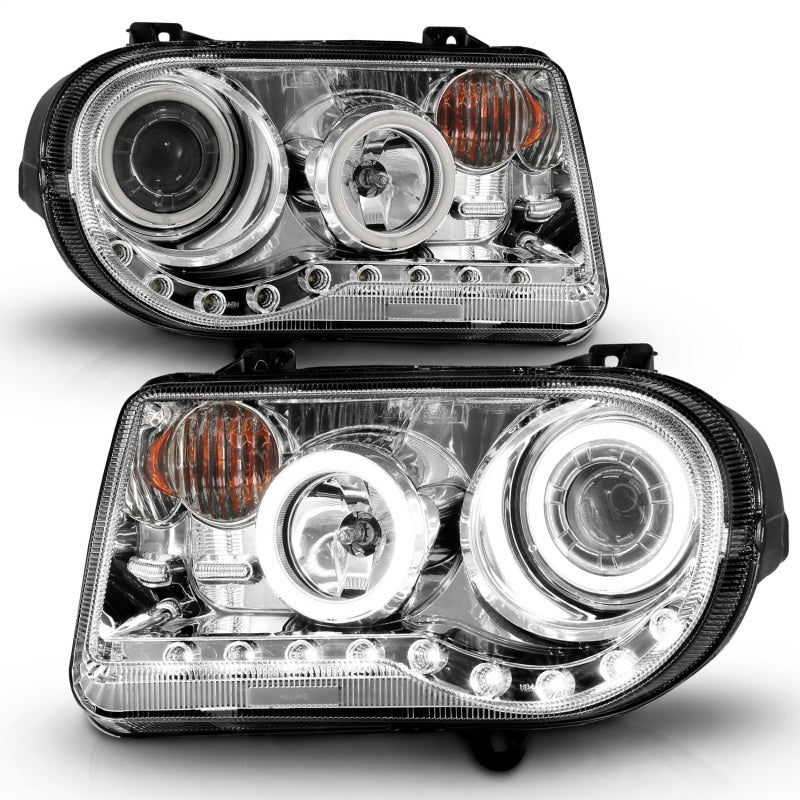 ANZO 121250 2010 fits Chrysler 05-20 300C Projector Headlights w/ Halo Chrome (CCFL) G2