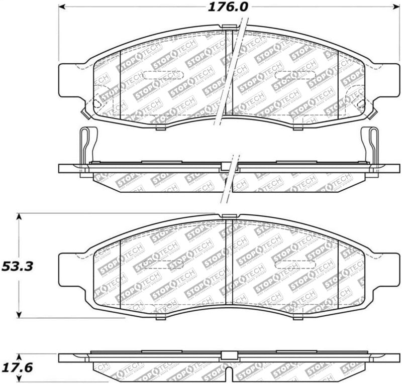 Stoptech 305.1183 Street Select Brake Pads - Rear