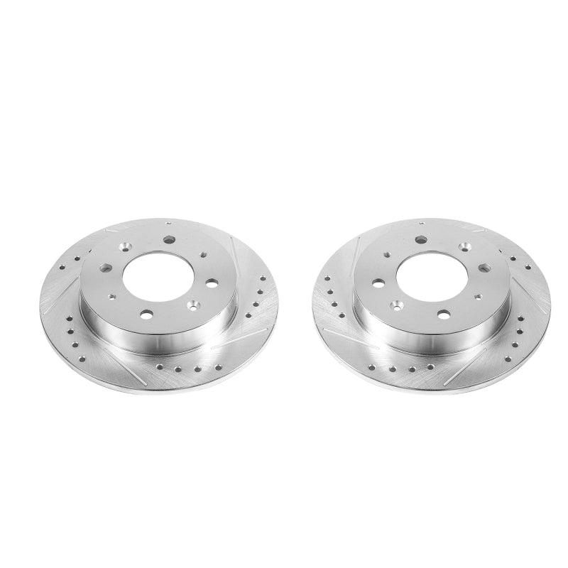 PowerStop fits Kia 04-09 Spectra Rear Evolution Drilled & Slotted Rotors - Pair