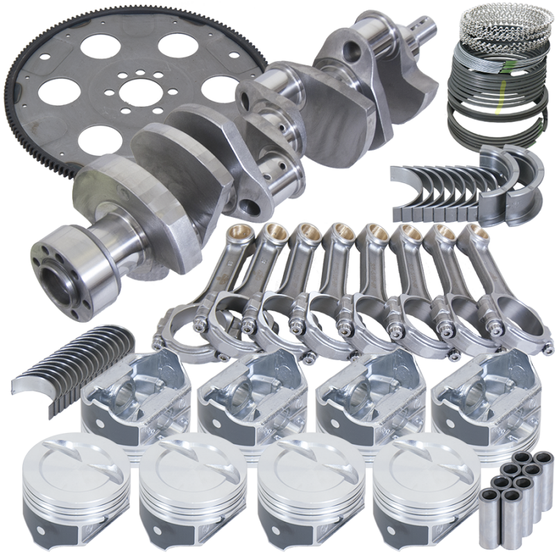 Eagle B15454L06053 fits Chevy 350 1Pc 3.750in Crank 5.700in I-Beam Rod 4.060in Pistons Eagle 153 Tooth FP Bal Assembly