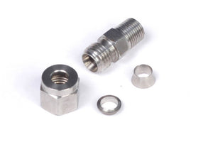 Haltech HT-010813 1/4in Stainless Compression 1/8in NPT Thread Fitting Kit w/Nut