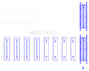 King Engine Bearings MB5745SI fits Subaru FA/FB Main Bearing Set - Size STD