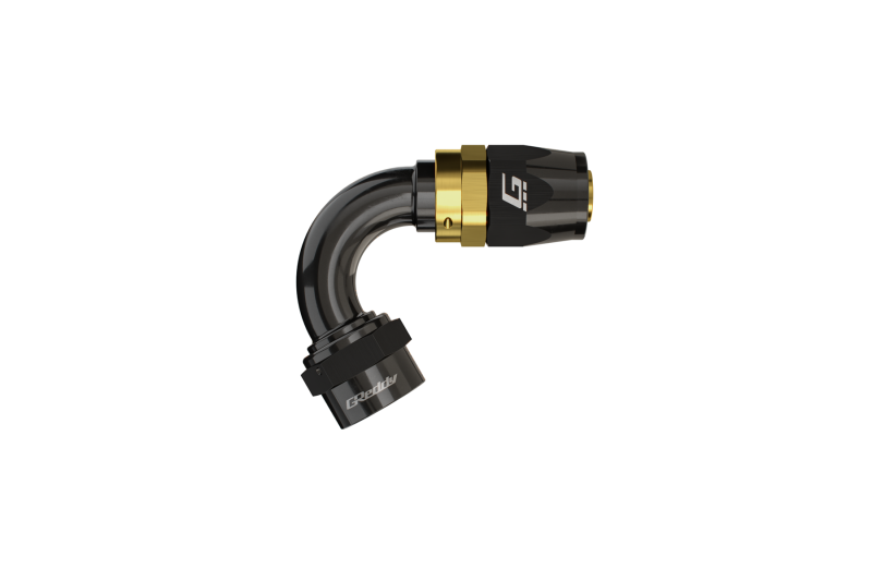 GReddy 12800615 AN06 150 DEGREE HOSE END SWIVEL BLACK/GOLD ANODIZED