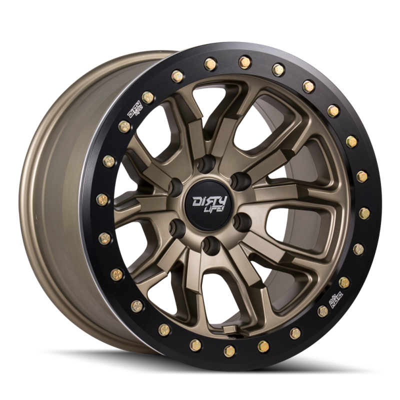 Dirty Life 9303-2981MGD 9303 DT-1 20x9 / 8x165.1 BP / 0mm Offset / 130.8mm Hub Satin Gold Wheel - Beadlock