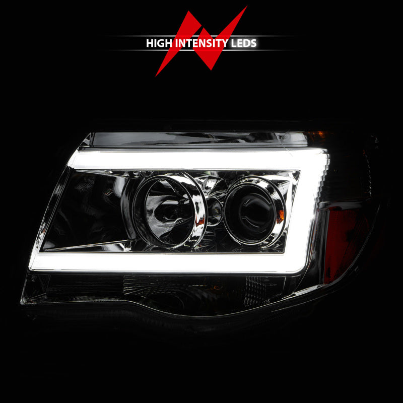 ANZO 111518 2011 fits Toyota 05-20 Tacoma Projector Headlights w/ Light Bar Chrome Housing