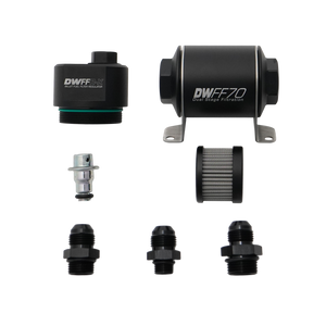 DeatschWerks 8-FFR-070-010K-8 DWFFR-X 70mm Billet Fuel Filter Regulator - 10 Micron with 8AN Fittings