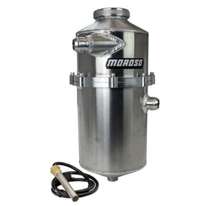 Moroso 22769 2 Pc 60/40 Split 16.5in Tall 7in Dia 7.5qt Single Inlet Dry Sump Tank w/16AN Male Fitting
