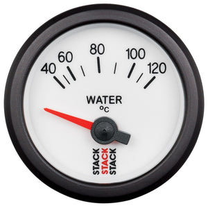 AutoMeter ST3257 Autometer Stack 52mm 40-120 Deg C M10 Male Electric Water Temp Gauge - White