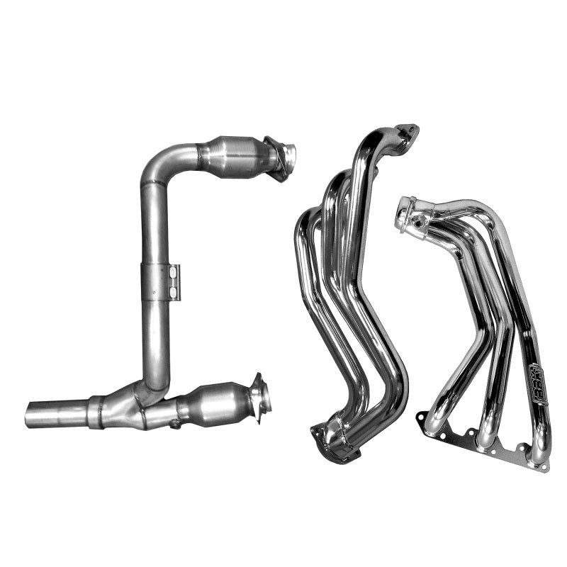 BBK  4050 fits Jeep 07-11 3.8 V6 Long Tube Exhaust Headers And Y Pipe And Conver