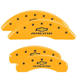 MGP 14241SBRCYL 4 Caliper Covers Engraved F & R fits Chevy Racing Yellow Finish