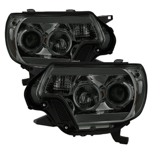 SPYDER 5081728 fits Toyota Tacoma 12-16 Projector Headlights Light Bar DRL Smoke