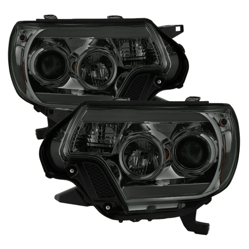 SPYDER 5081728 fits Toyota Tacoma 12-16 Projector Headlights Light Bar DRL Smoke