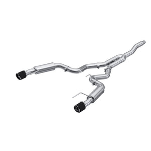 MBRP S72753CF fits Ford Mustang 2.3 EcoBoost 3in Cat-Back Dual Split Rear Tips