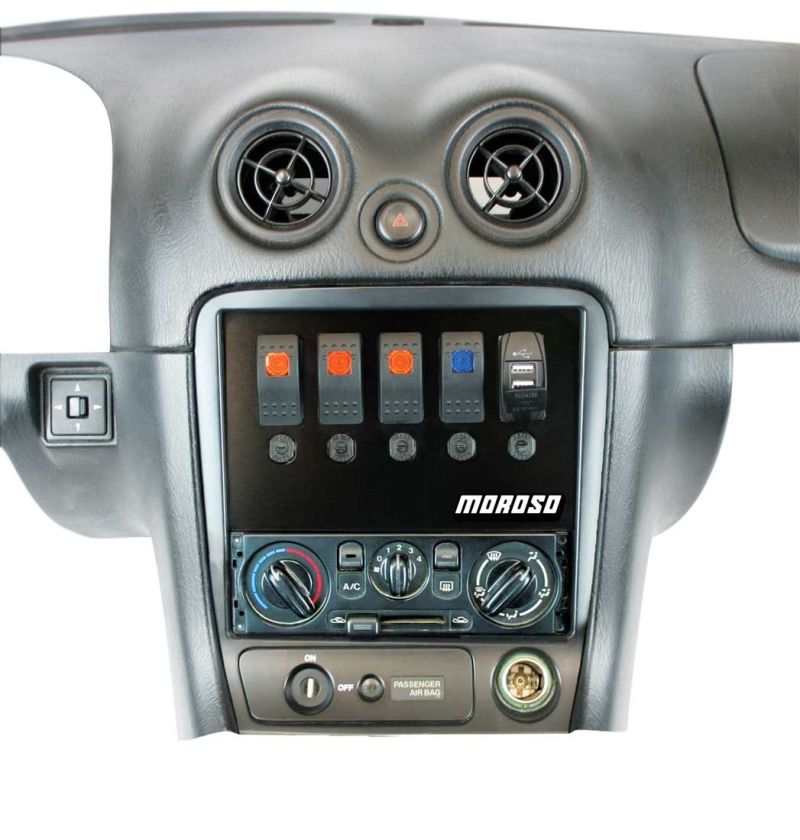 Moroso 74315 fits Mazda 99-04 Miata NB Radio Pocket Block Off Plate With Switches