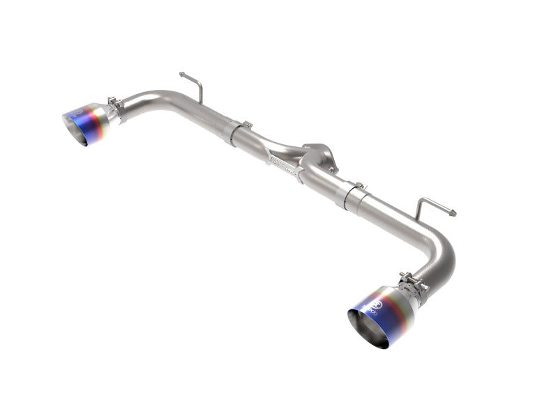 AFE 49-37014-L  2-1/2in 304 SS Axle-Back Exhaust w/ Blue Flame Tips 14-18 fits
