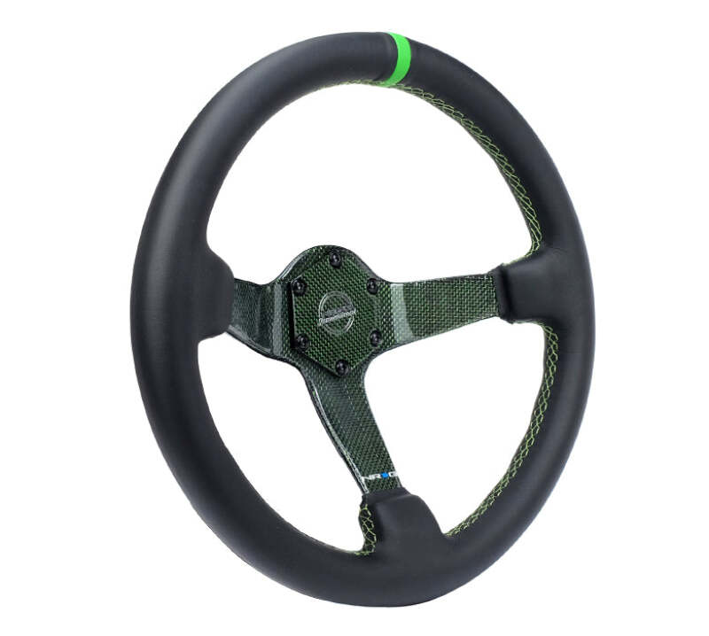 NRG RST-036CF-GN RST-036CF-GN Reinforced Steering Wheel Green Carbon Fiber