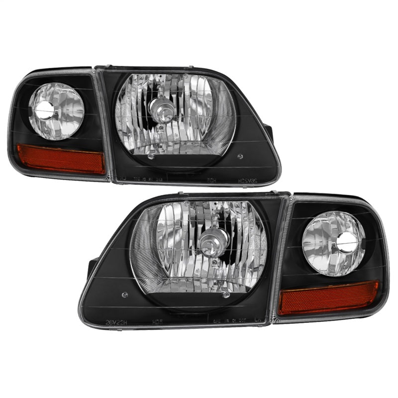 xTune 9042638 97-03 fits Ford F-150 4pc OEM Style Headlights w/Corner - Black (