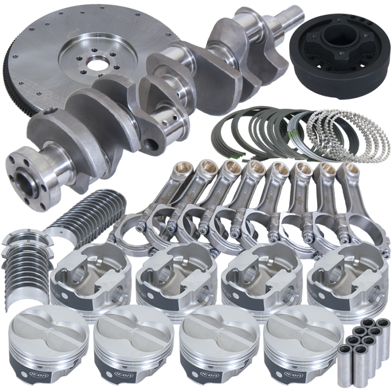 Eagle B16323ES000 fits Ford 302 3.400in Crank 5.400in I-Beam Rods 4.000in Pistons 164 Tooth FW Balanced Assembly