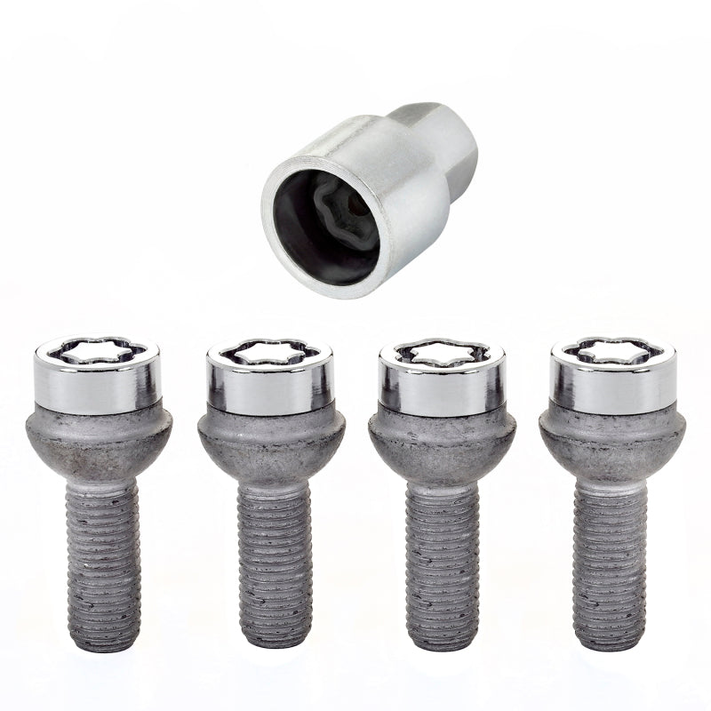 McGard 28172 Wheel Lock Bolt Set - 4pk. (Radius Seat) M12X1.5 / 17mm Hex / 27.9mm Shank Length - Chrome