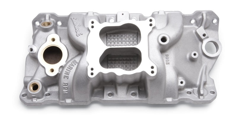 Edelbrock 2506 Manifold fits SBC 23-Degree Marine RPM 1987-1995 w/ Brass