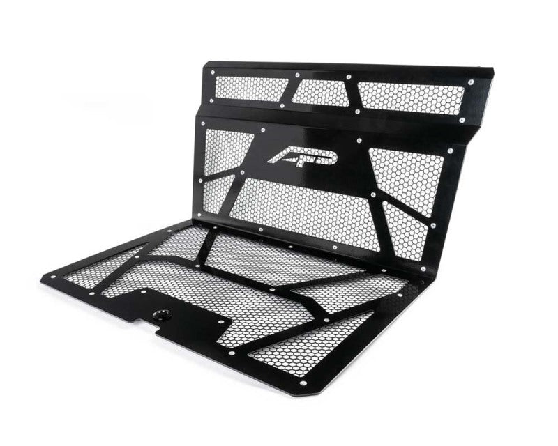 Agency Power AP-RZR-111-FGB-MMBLK fits Polaris 14-18 RZR XP 1000 / XP Turbo Vented Engine Cover - Gloss Black/Matte Black Mesh