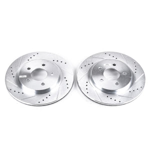 PowerStop fits Ford 05-14 Mustang Rear Evolution Drilled & Slotted Rotors - Pair
