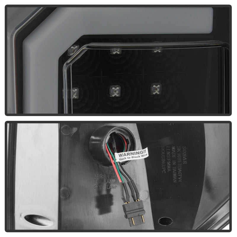 Spyder 5085443 fits Toyota 07-13 Tundra V2 Light Bar LED Tail Lights - Smoke AL