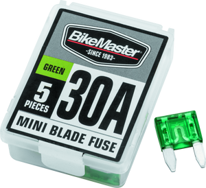 BikeMaster 152448 BikeMaster 5Piece 30A Replacement Mini Blade Fuse