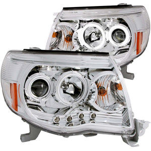 ANZO 121281 2005-2011 fits Toyota Tacoma Projector Headlights w/ Halos Chrome