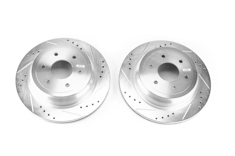 PowerStop fits Nissan 16-18 Titan XD Rear Evolution Drilled & Slotted Rotors -