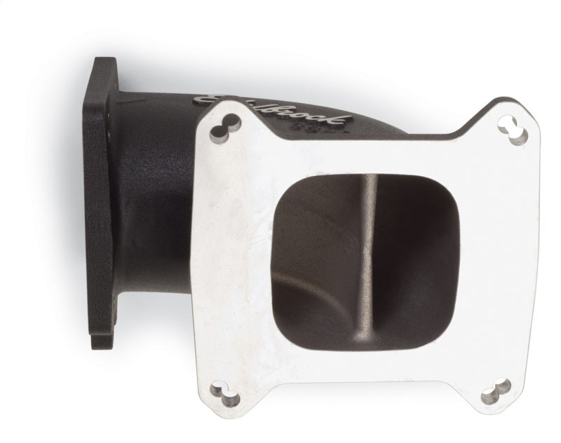 Edelbrock 38493 High Flow Intake Elbow 95mm Throttle Body to Square-Bore Flange Black Finish
