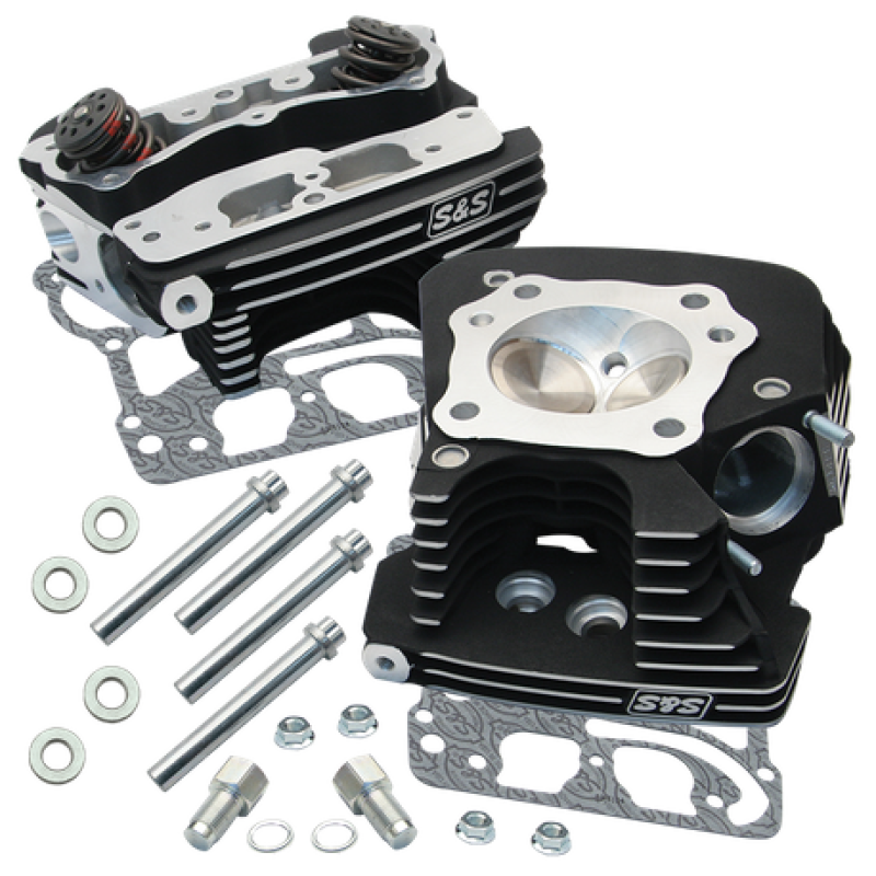 S&S 90-1106 Cycle 99-05 BT Super Stock 89cc Cylinder Head Kit - Black Wrinkle